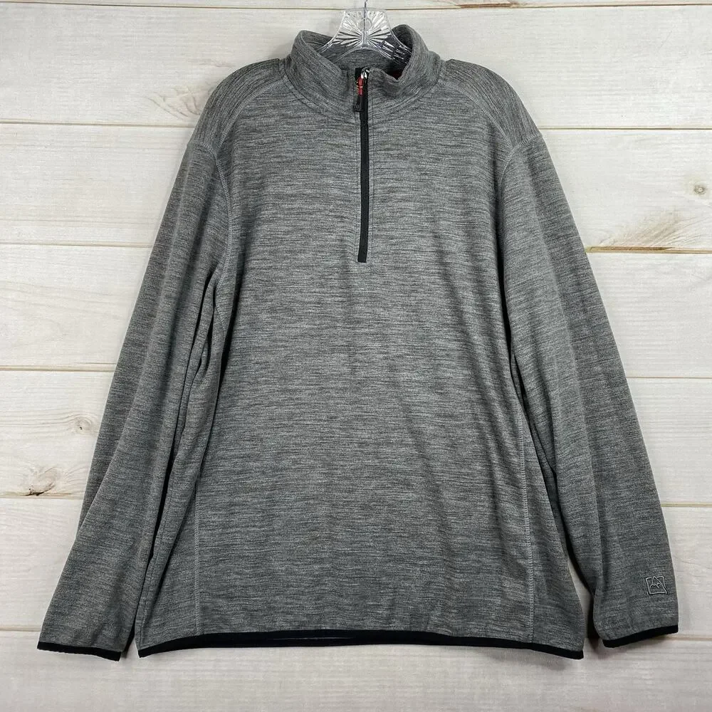 Avalanche Mens Top Sz XL Gray Heather 1/4 Zip Pullover Mock Neck Active Outdoor